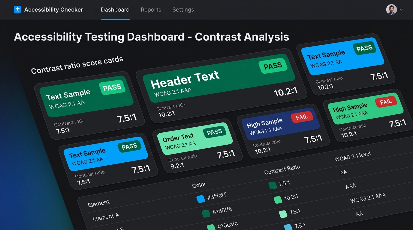 Accessible color palette contrast analysis dashboard