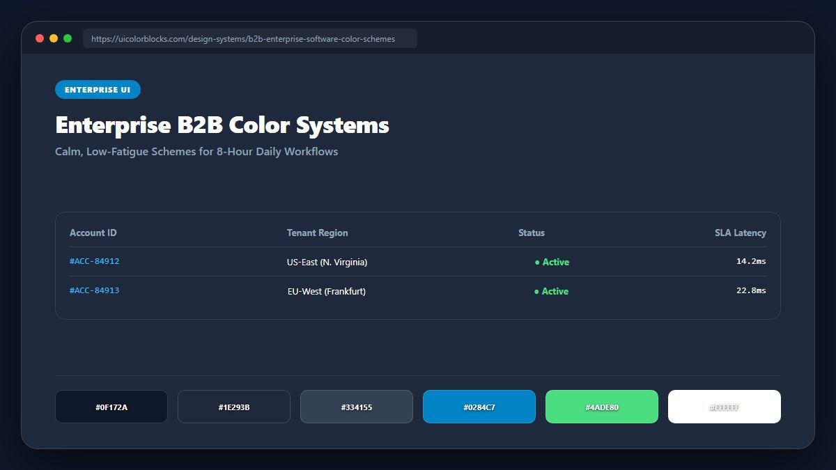 B2B Enterprise Software Color Schemes Guide Visual Architecture