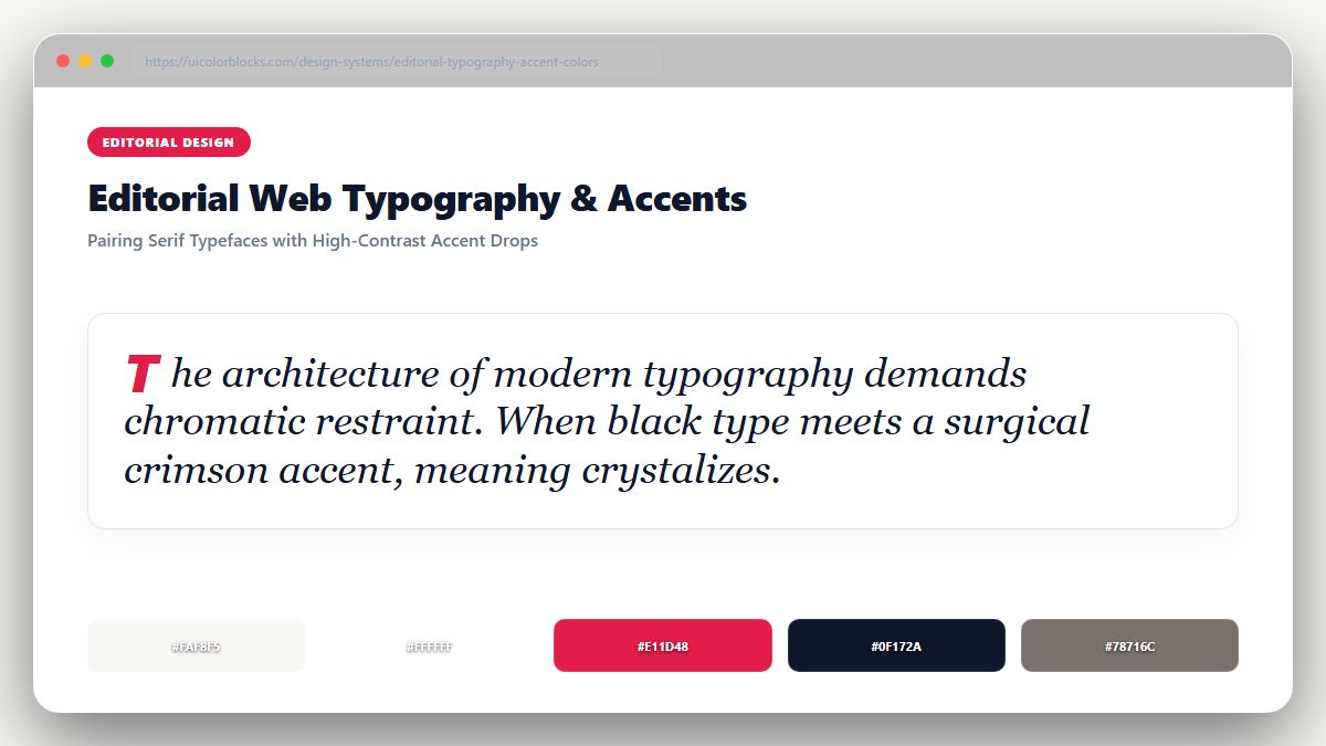 Editorial Web Design: Pairing Colors & Type Visual Architecture