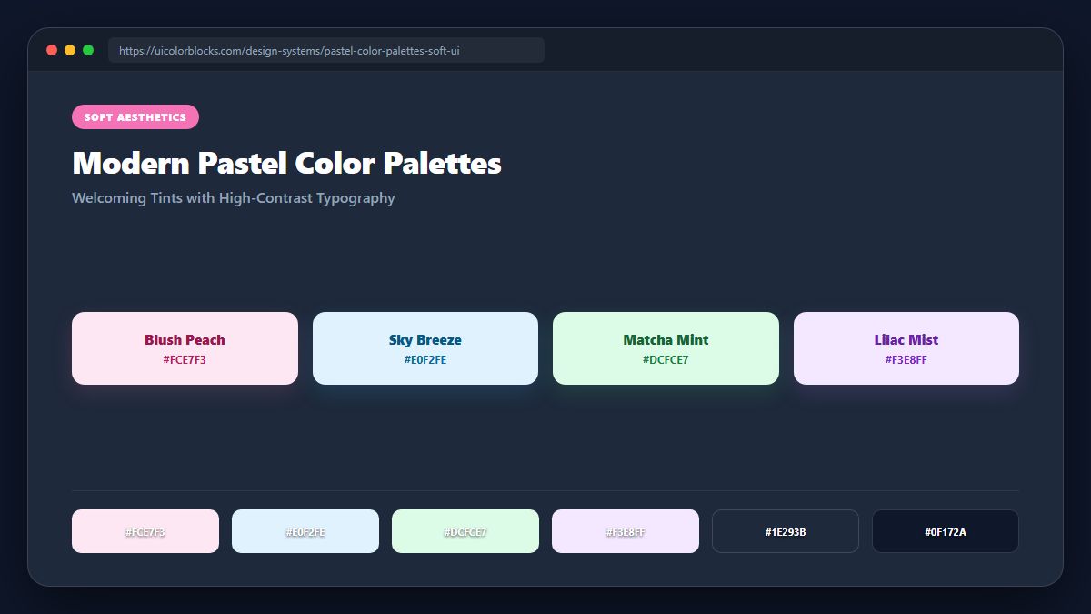 Modern Pastel Color Palettes for Soft UI Visual Architecture