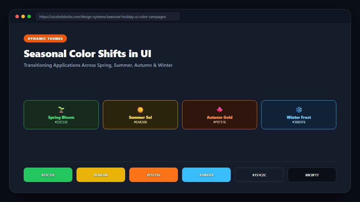 Seasonal UI Color Shifts: Spring, Summer, Autumn & Winter Palettes